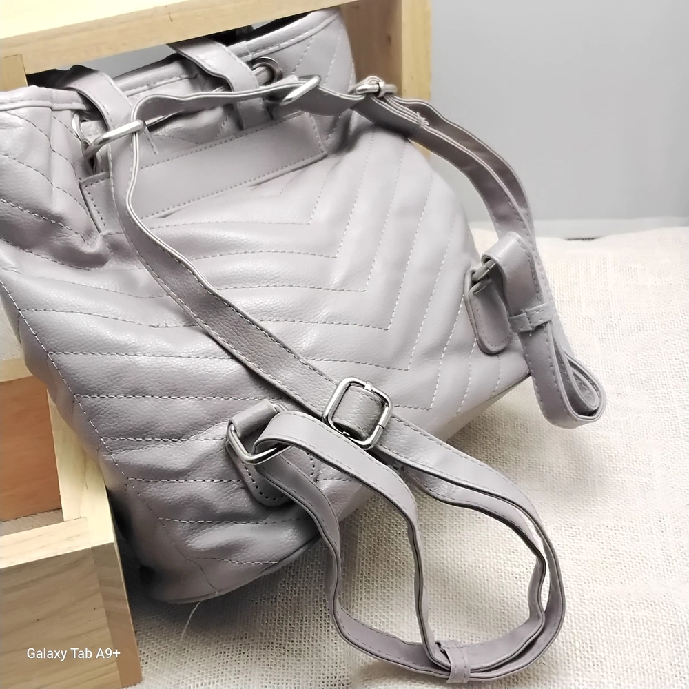 Chic Quilted Backpack In Gray - image 2